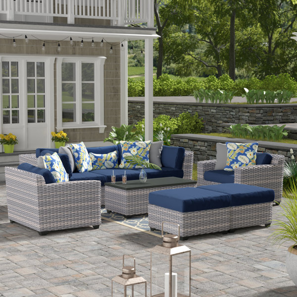 Sol 72 Outdoor™ Merlyn 8 Piece Rattan Sofa Seating Group with Cushions